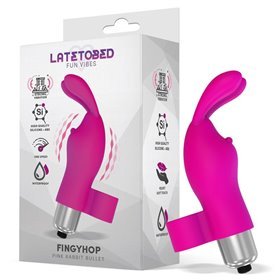 Bala vibratória Fingyhop com coelho de silicone rosa