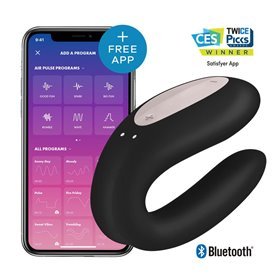 Vibrador para Casal com APP Double Joy Preto