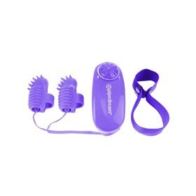 Mini vibradores de dedo roxo neon