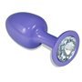 Plugue anal de metal roxo Rosebud com joia transparente