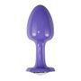 Plugue anal de metal roxo Rosebud com joia transparente