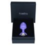 Plugue anal de metal roxo Rosebud com joia transparente