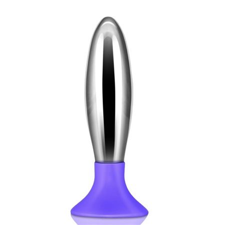 Plugue anal de silicone Bobby Metal e roxo
