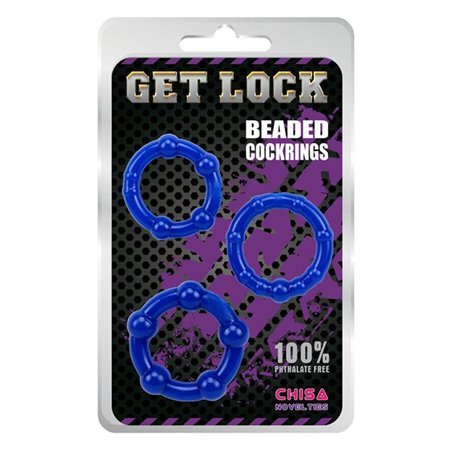 Anéis penianos com contas azuis