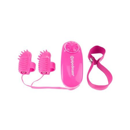 Mini vibradores de dedo rosa neon