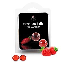 Conjunto Secret Play 2 Bolas Brasileiras Aroma Morango
