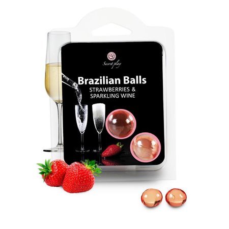 Conjunto Secret Play 2 Bolas Brasileiras Aroma Morangos Cava