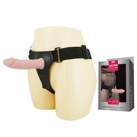 Arnês com Vibrador Oco e Vibração 15,5 x 4,2 cm Natural