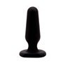 Plugue anal de silicone 7,5 x 2,5 cm preto
