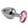 Plugue anal Rosebud Classic Silver com joia rosa tamanho S