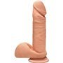 Vibrador de dupla densidade Perfect D com testículos 7 baunilha