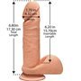 Vibrador de dupla densidade Perfect D com testículos 7 baunilha