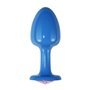 Plugue anal de metal azul Rosebud com joia rosa