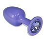 Plugue anal de metal roxo Rosebud com joia azul
