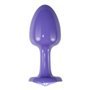 Plugue anal de metal roxo Rosebud com joia azul
