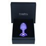 Plugue anal de metal roxo Rosebud com joia azul