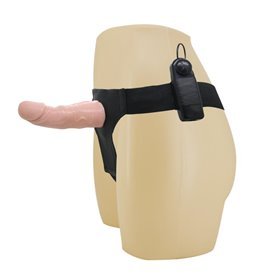 Arnês de dança com vibrador vibratório natural 15 cm