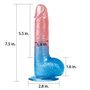 Vibrador Dazzle Studs 7.5 Rosa e Azul