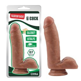 Vibrador de dupla densidade Fashion Dude 17 x 3,6 cm castanho