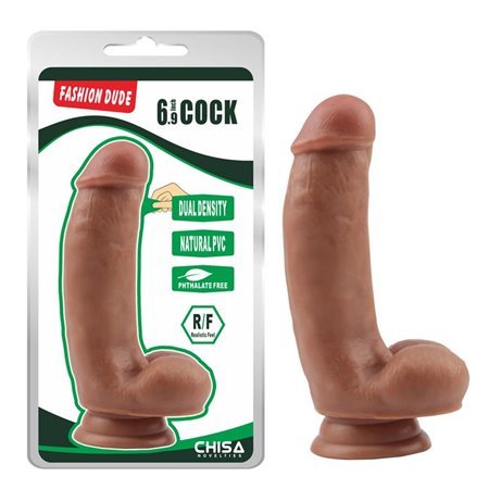Dupla Densidade Vibrador Fashion Dude 6.9 Tan