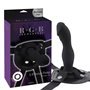 Arnês de silicone preto Rumpy com vibrador