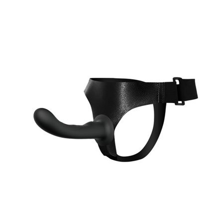 Arnês com Vibrador de Silicone Preto