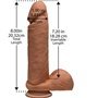 Vibrador de Dupla Densidade Perfeito D e Testículos 8 Caramelo