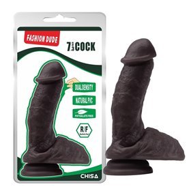 Vibrador de dupla densidade Fashion Dude 18,5 x 4,3 cm marrom