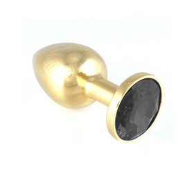 Plugue anal de aço inoxidável dourado-preto