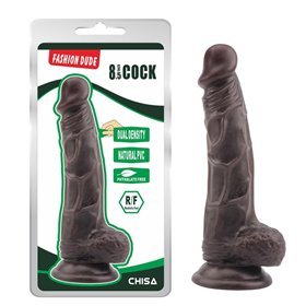 Vibrador de dupla densidade Fashion Dude 21 x 4,1 cm marrom