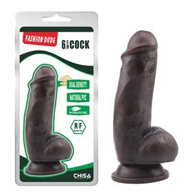 Vibrador de dupla densidade Fashion Dude 17,5 x 4,9 cm marrom