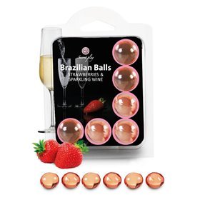 Conjunto de Bolas Brasileiras 6 Morangos com Cava
