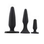 Pack 3 Kit Tramitador de Plug Anal Silicone Preto