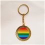 Chaveiro redondo de metal com bandeira LGBT