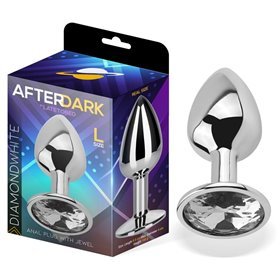 Plug Anal com Cor Jewel Branco Diamante Tamanho L Alumínio