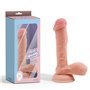 Sedutor mais sofisticado vibrador realista duplo silicone líquido dupla densidade 18 cm