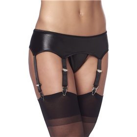 Cinta-liga Wetlook com calcinha e meias