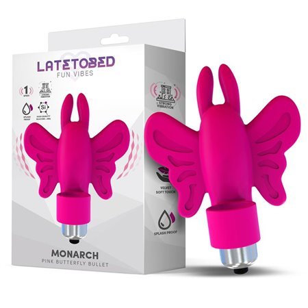 Bala vibratória de borboleta de silicone rosa monarca