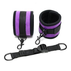 Rimba Bondage Play Algemas de tornozelo com tira elástica roxa