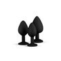 Conjunto 3 Plug Anal com Cristal de Silicone Preto