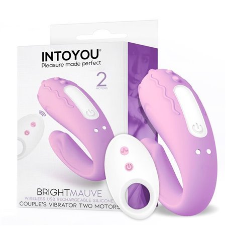 Vibrador Brightmauve para Casais Duplo Motor Controle Remoto USB Silicone