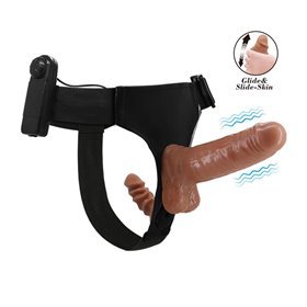 Arnês com Vibrador Duplo Retrátil com Vibração