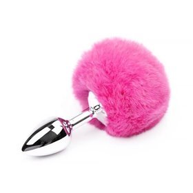 Plug Anal com Pompom Rosa Tamanho S
