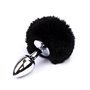 Plug Anal com Pompom Preto Tamanho S
