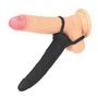 Vibrador Anal com Anel Duplo Preto
