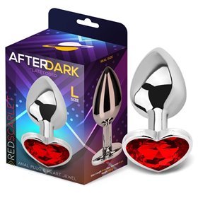 Plug Anal Coração Base Vermelho Escarlate Tamanho L