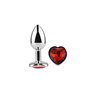 Plugue anal Red Scarlet Heart Jewel tamanho S