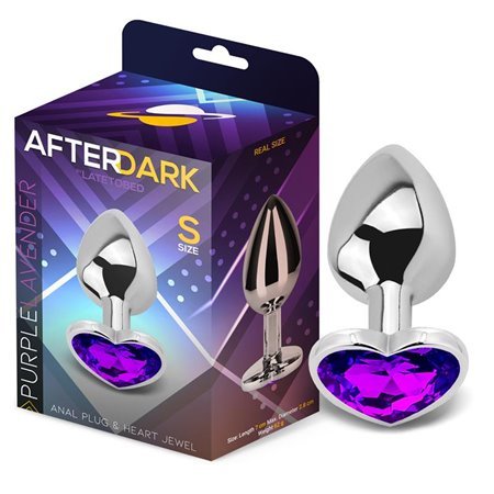Plug Anal com Jóia Coração Lavanda Roxa Tamanho S