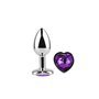 Plug Anal com Jóia Coração Lavanda Roxa Tamanho S