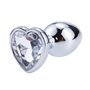 Plug Anal com Jóia de Coração Branco Tamanho M